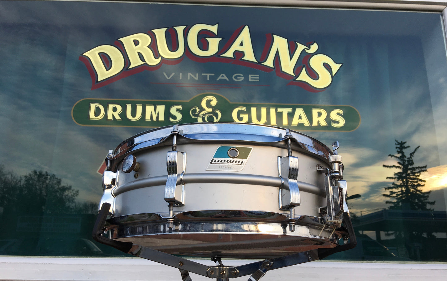 1970's Ludwig Acrolite Blue & Olive 5x14 Snare Drum 1278XXX