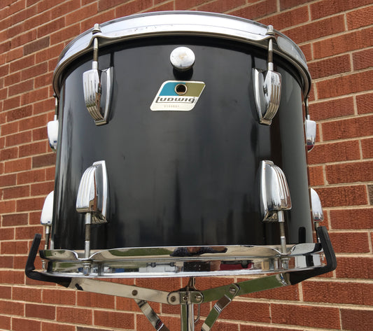 1979/80 Ludwig 10X14 Black Cortex 6 ply Tom Drum - Blue & Olive