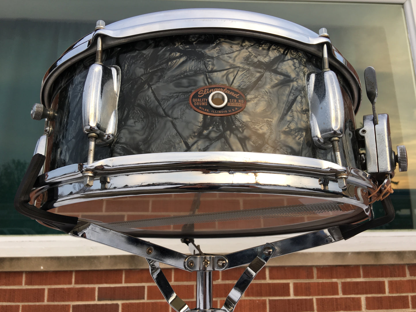 1960's Slingerland 5.5x14 Snare Drum - Black Dimond Pearl 6 Lug