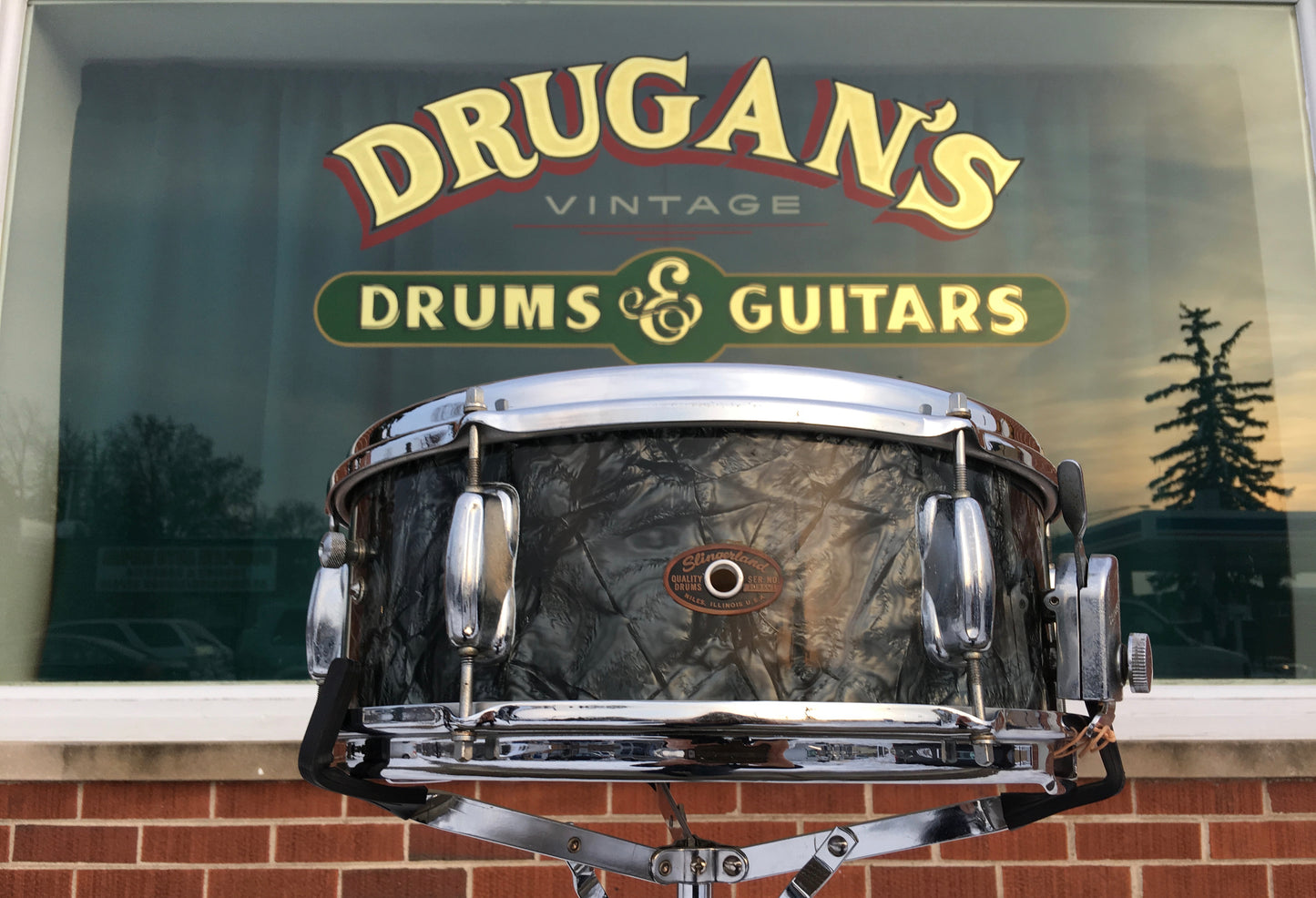 1960's Slingerland 5.5x14 Snare Drum - Black Dimond Pearl 6 Lug