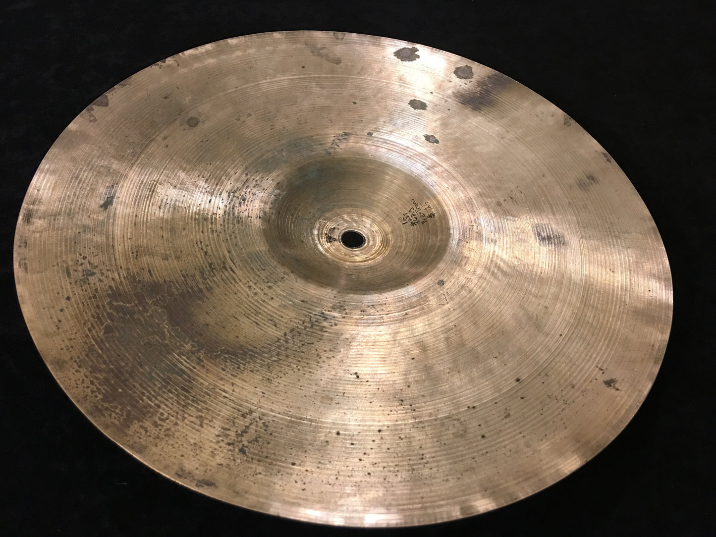 12" 1940's A Zildjian 2nd Stamp (Pre-Trans Stamp) Splash / Crash Cymbal EX THIN 362g #237