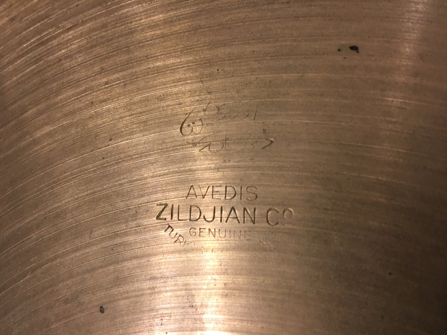 12" 1940's A Zildjian 2nd Stamp (Pre-Trans Stamp) Splash / Crash Cymbal EX THIN 362g #237