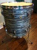 1966 / '67 Ludwig 16x16 Blue Oyster Pearl Keystone Floor Tom Drum 3 Ply