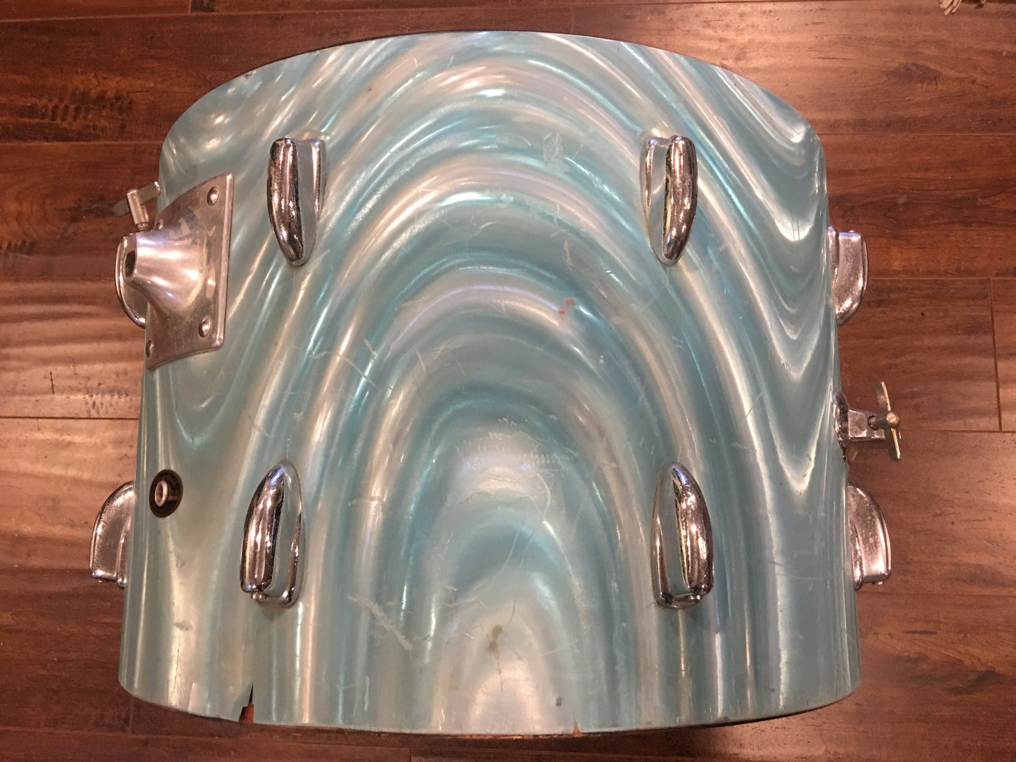 Vintage 1960's Slingerland 14x20 Green Satin Flame Pearl Bass Drum