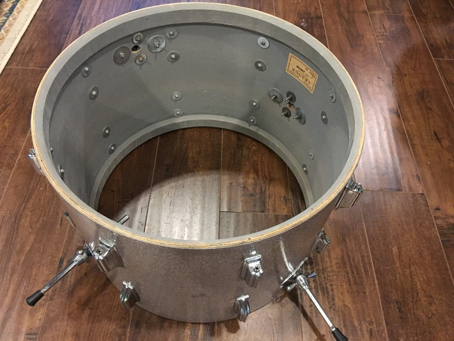 1960's Rogers Cleveland 14x20 Holiday Silver Glass Glitter Sparkle Bass Drum