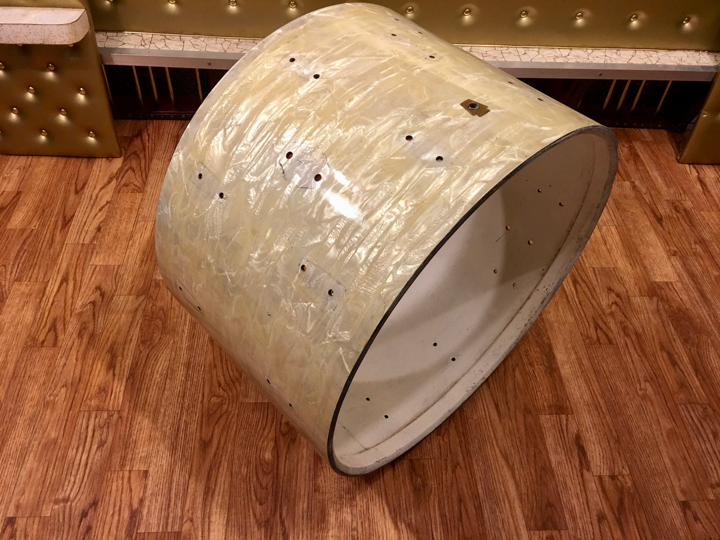 1960's Ludwig 14x22 Keystone Super Classic Bass Drum Shell White Marine Pearl