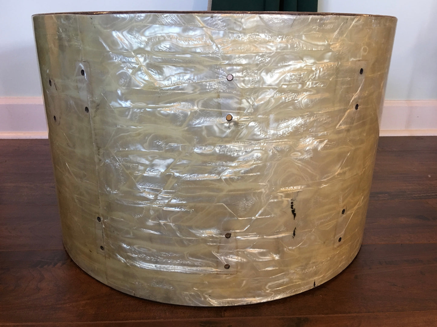 1960's Ludwig 14x22 Keystone Super Classic Bass Drum Shell White Marine Pearl