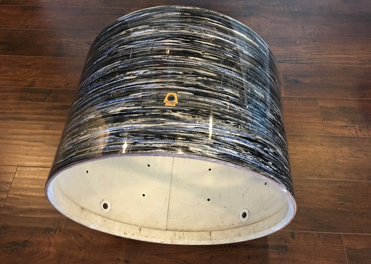 1960s Ludwig 14x20 Keystone Club Date Bass Drum Shell Oyster Black Pearl