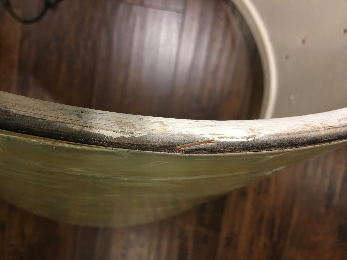 1960's Ludwig 14x22 Keystone Super Classic Bass Drum Shell White Marine Pearl