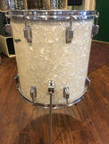 1960's Rogers Cleveland Holiday 16x16 White Marine Pearl Floor Tom Drum
