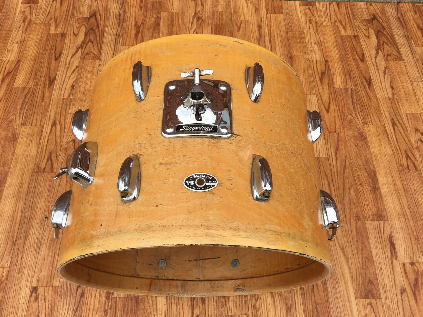 1970's Slingerland 14x18 Bop Bass Drum 3 Ply Natural Maple