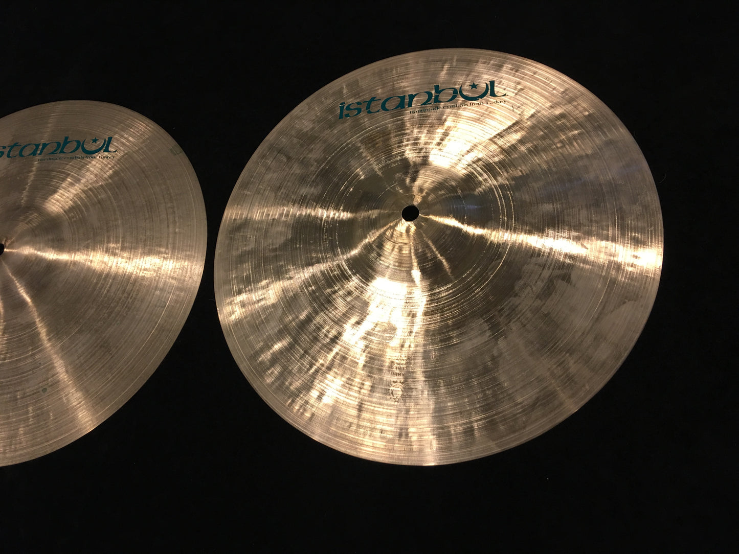 13" Istanbul Pre Split Green Label Hi Hat Cymbals Top Light / Bottom Medium 786/876g #541