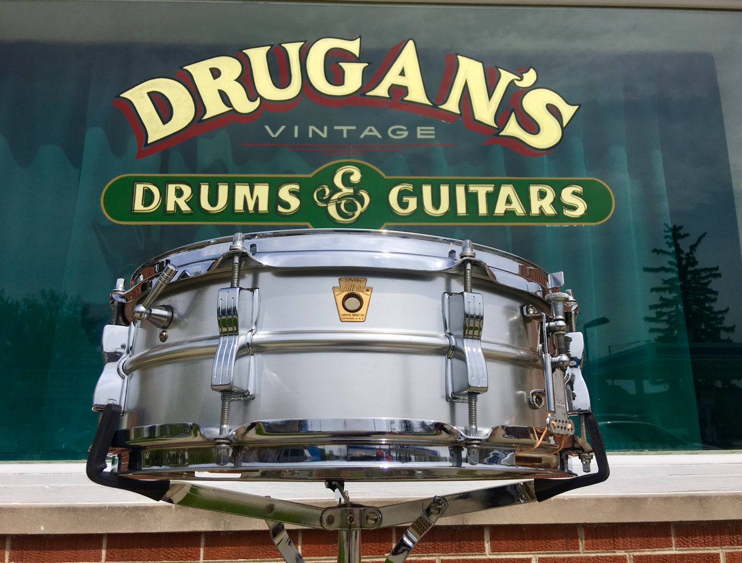 1965 Ludwig Acrolite 5x14 Keystone Snare Drum COB Hoops