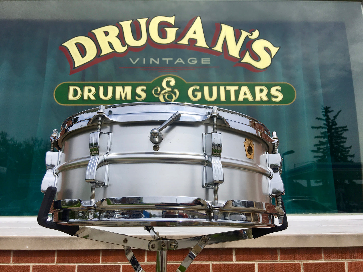 1965 Ludwig Acrolite 5x14 Keystone Snare Drum COB Hoops