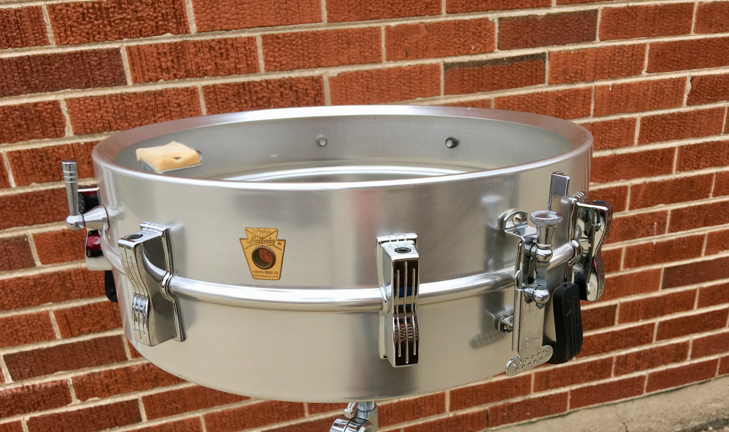 1965 Ludwig Acrolite 5x14 Keystone Snare Drum COB Hoops