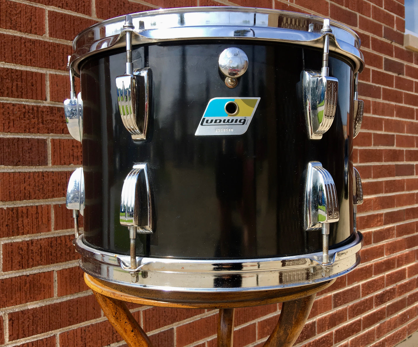 1970's Ludwig 9x13 3 Ply Tom Drum Black Cortex
