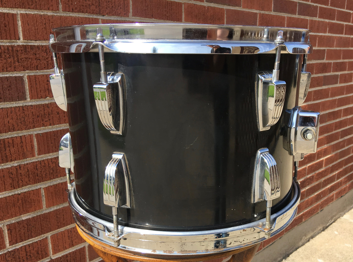 1970's Ludwig 9x13 3 Ply Tom Drum Black Cortex