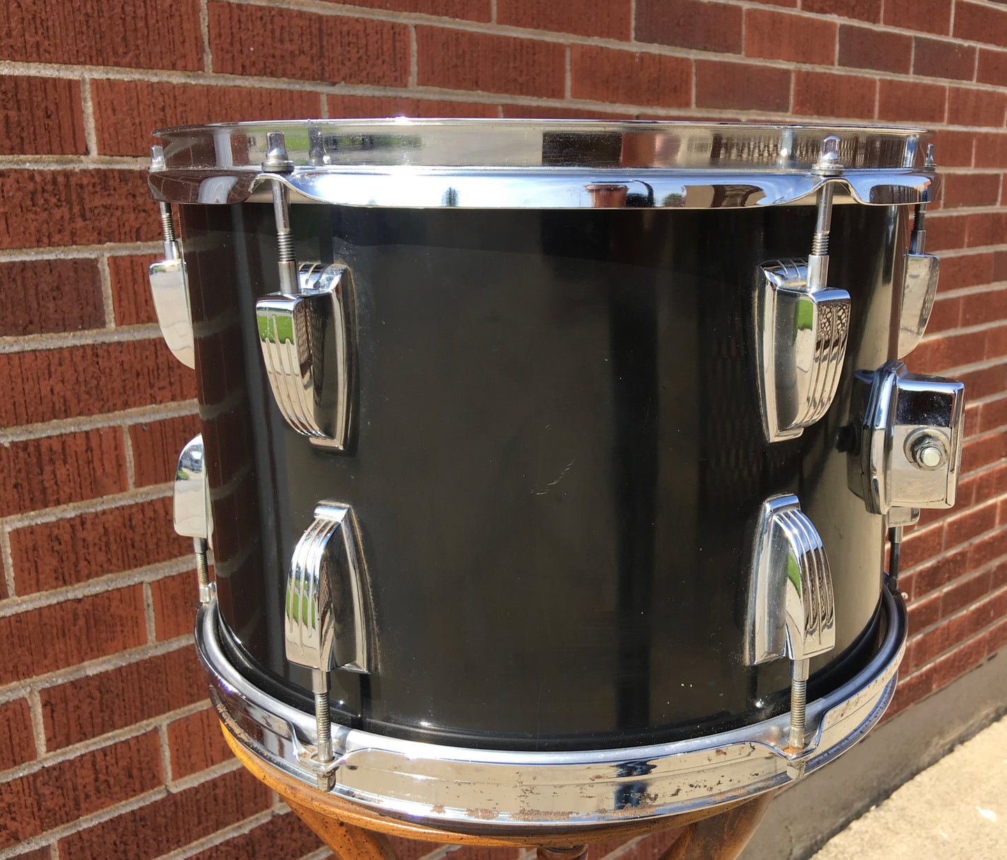 1970's Ludwig 9x13 3 Ply Tom Drum Black Cortex