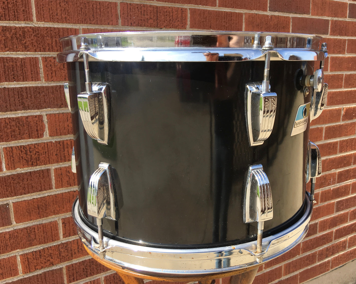 1970's Ludwig 9x13 3 Ply Tom Drum Black Cortex