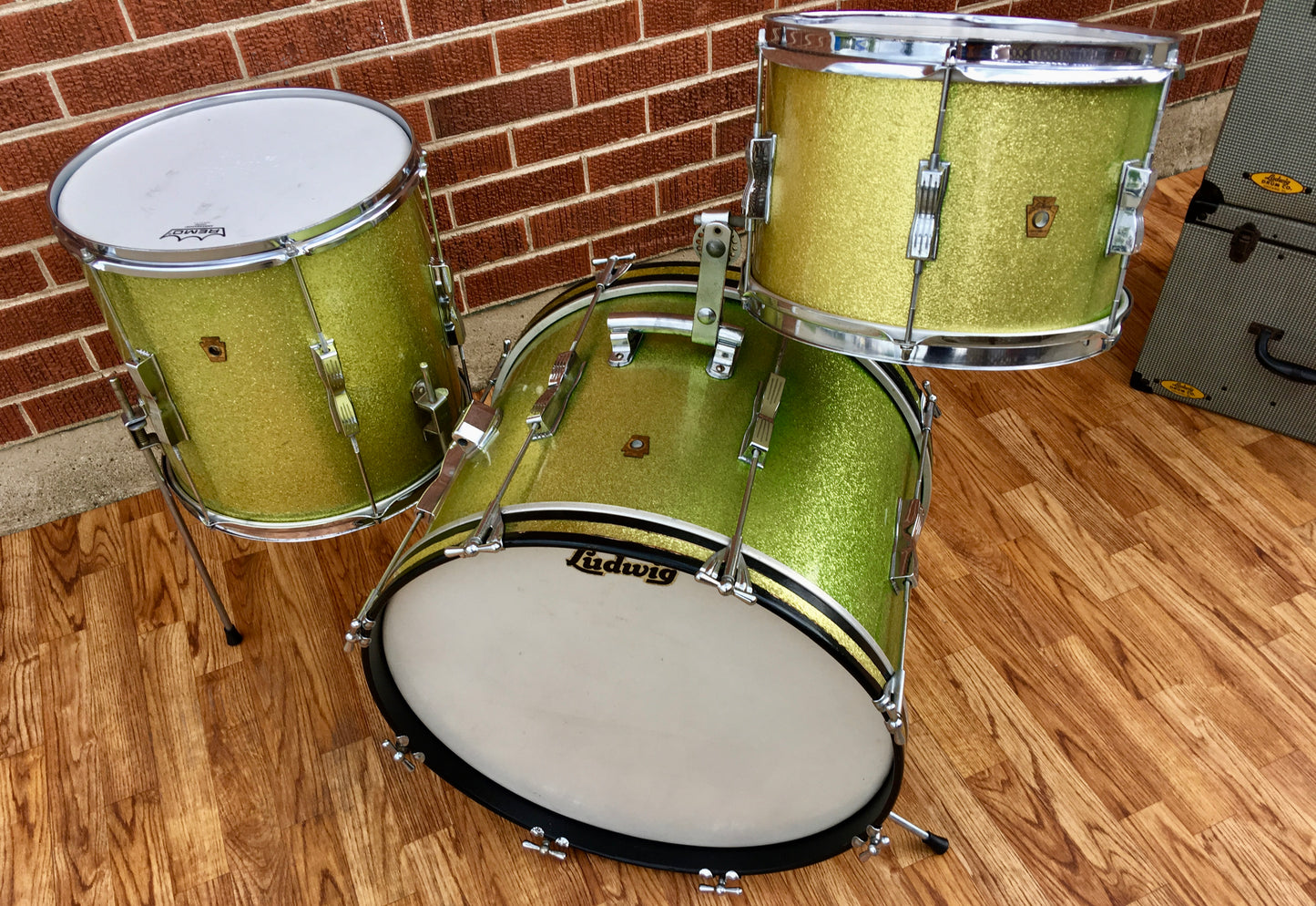 1965 Ludwig Keystone Club Date Drum Set Green Sparkle 20/12/14