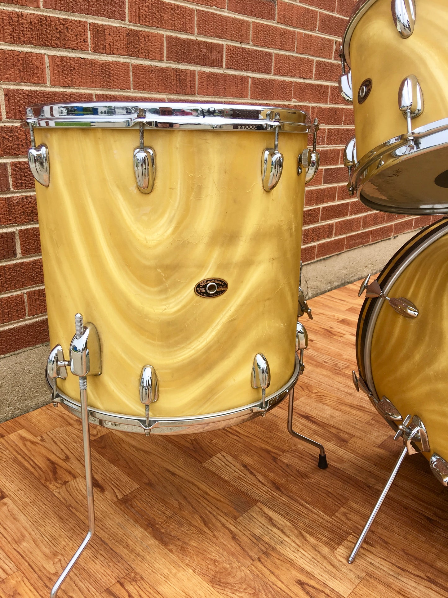 1968 Slingerland New Rock Outfit No. 50N Gold Satin Pearl Flame