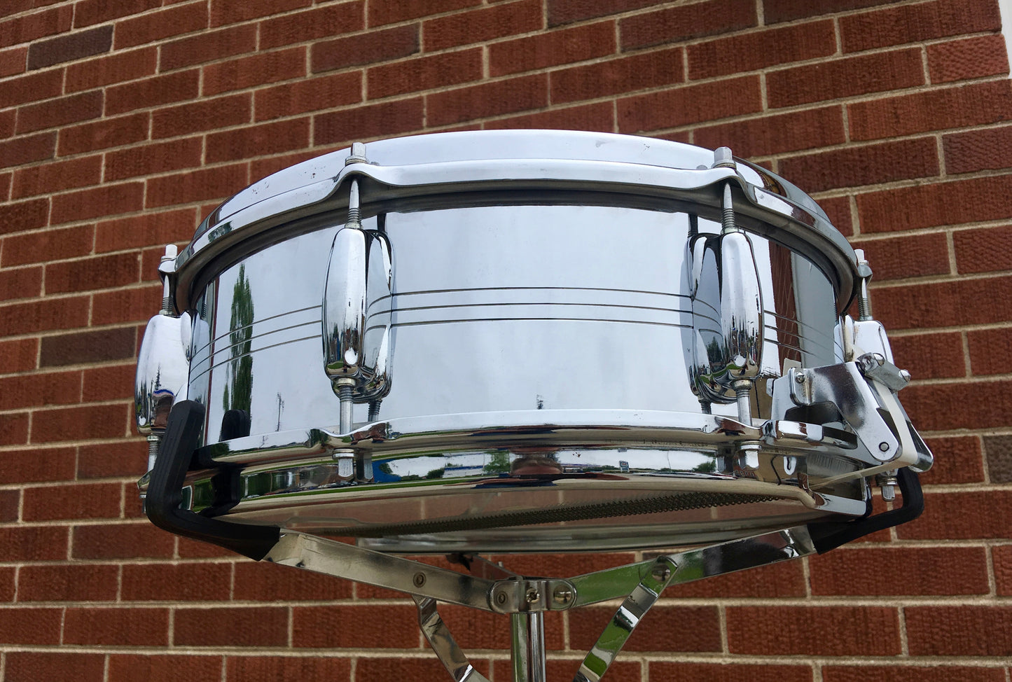 1960s Slingerland 5x14 Gene Krupa 8 Lug Sound King Snare Drum Chrome Over Brass 227XXX