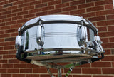 1960s Slingerland 5x14 Gene Krupa 8 Lug Sound King Snare Drum Chrome Over Brass 227XXX