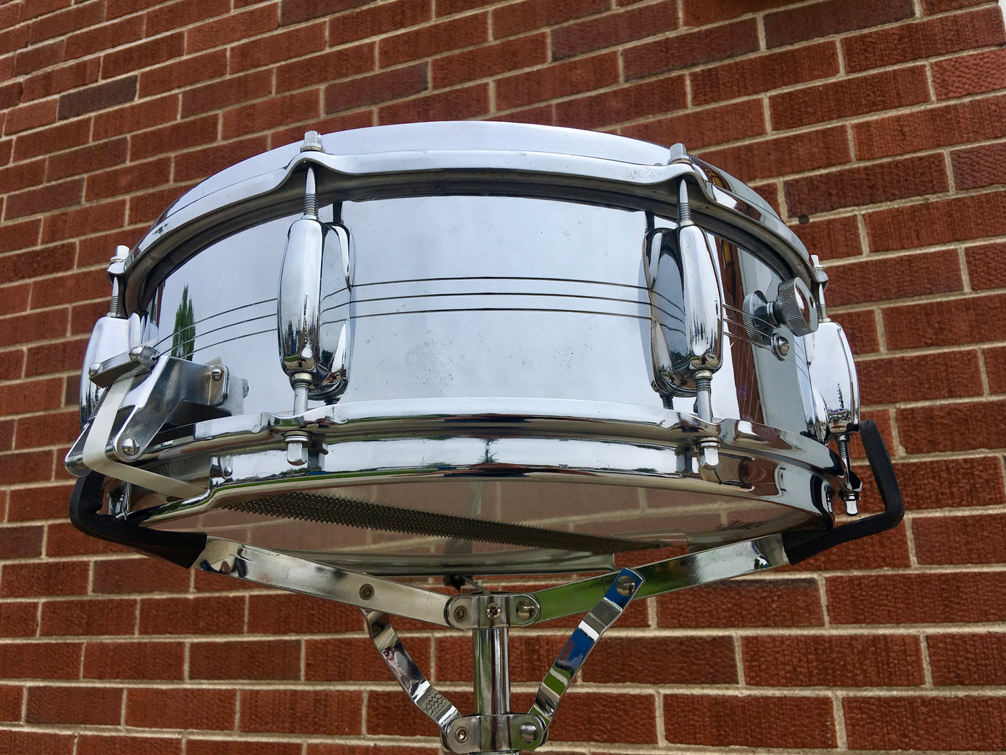 1960s Slingerland 5x14 Gene Krupa 8 Lug Sound King Snare Drum Chrome Over Brass 227XXX