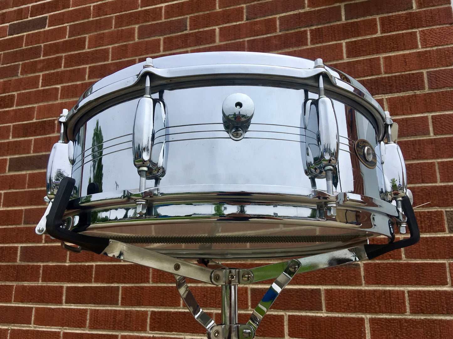 1960s Slingerland 5x14 Gene Krupa 8 Lug Sound King Snare Drum Chrome Over Brass 227XXX