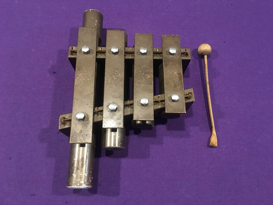 1920s/30s Deagan 4 Bell Railroad Dinner Bell Set w/ Mallet