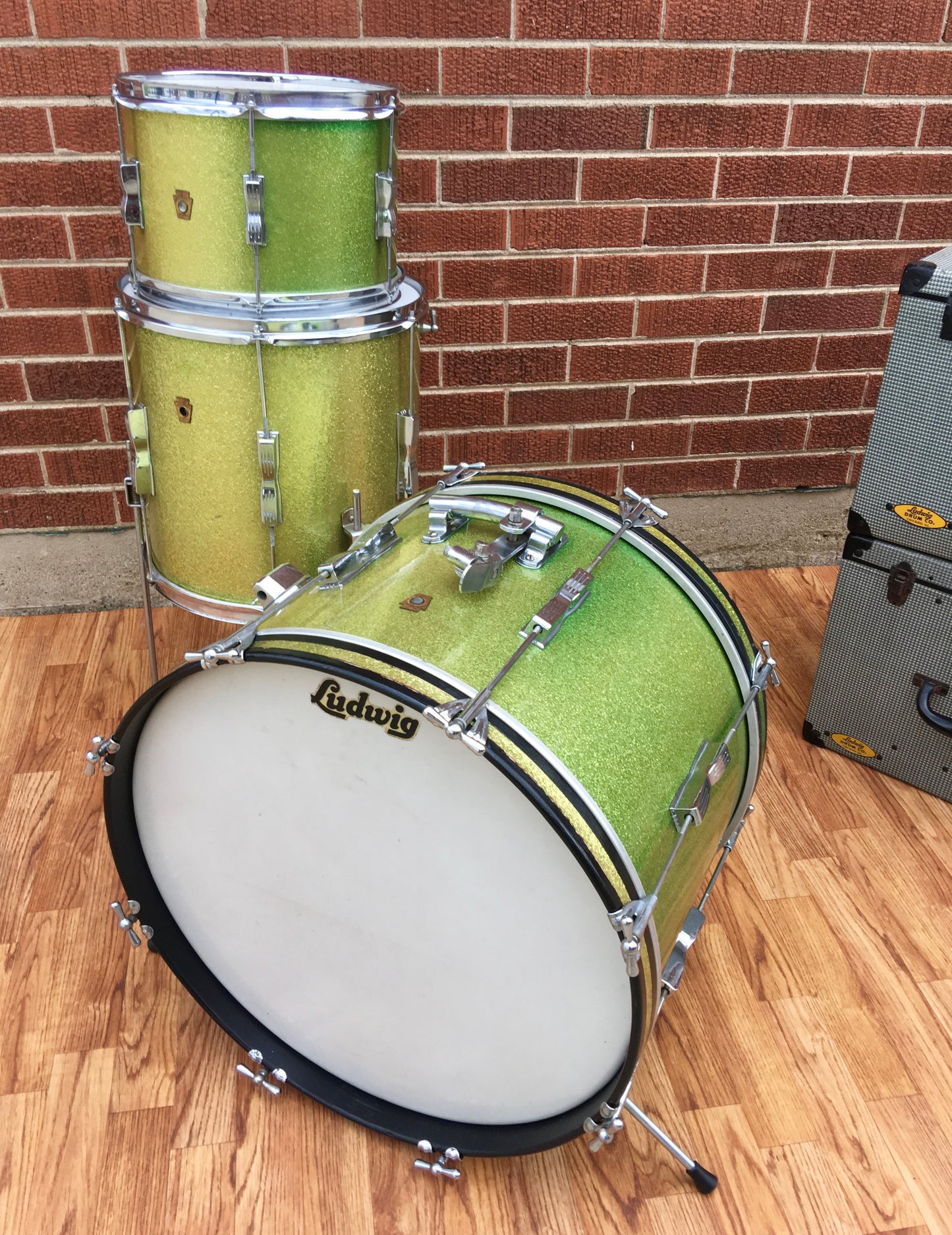 1965 Ludwig Keystone Club Date Drum Set Green Sparkle 20/12/14