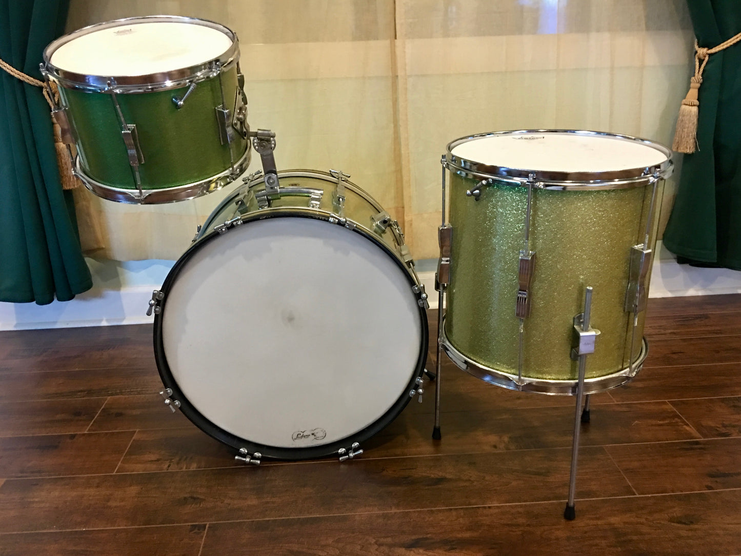 1965 Ludwig Keystone Club Date Drum Set Green Sparkle 20/12/14