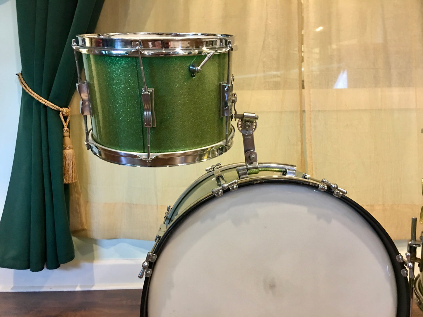 1965 Ludwig Keystone Club Date Drum Set Green Sparkle 20/12/14