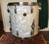 1960's Gretsch Round Badge 16x16 Floor Tom White Marine Pearl 6 ply