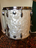 1960's Gretsch Round Badge 16x16 Floor Tom White Marine Pearl 6 ply