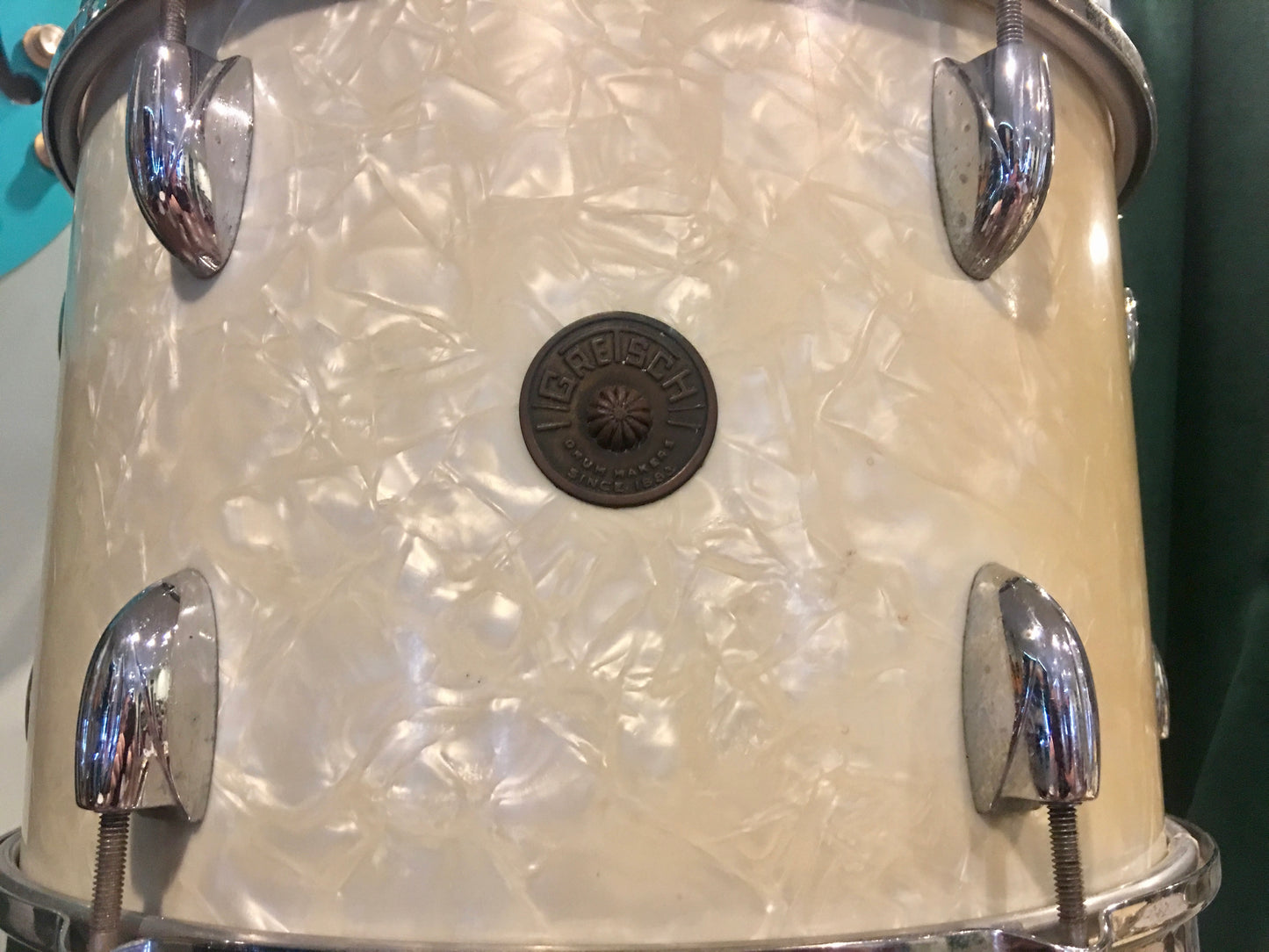 Gretsch Round Badge 3 ply  White Marine Pearl Tom 13"