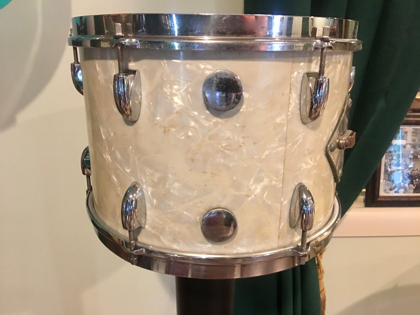 Gretsch Round Badge 3 ply  White Marine Pearl Tom 13"