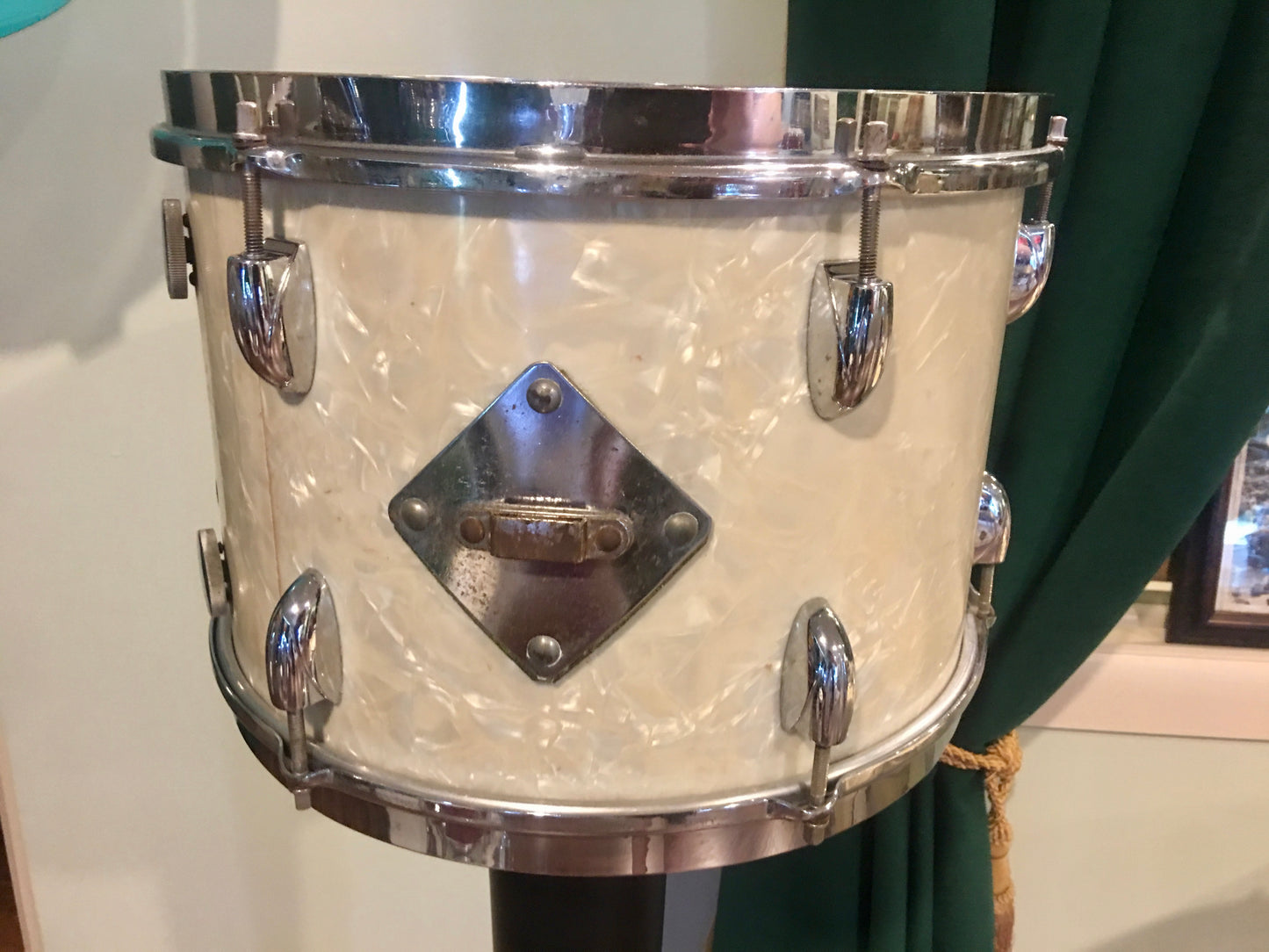 Gretsch Round Badge 3 ply  White Marine Pearl Tom 13"
