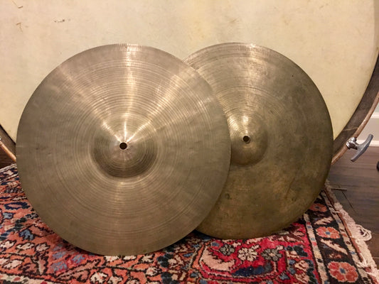 13" K Zildjian Istanbul Old Stamp II 1945-49 Hi-Hat Cymbals 562/628g #1051