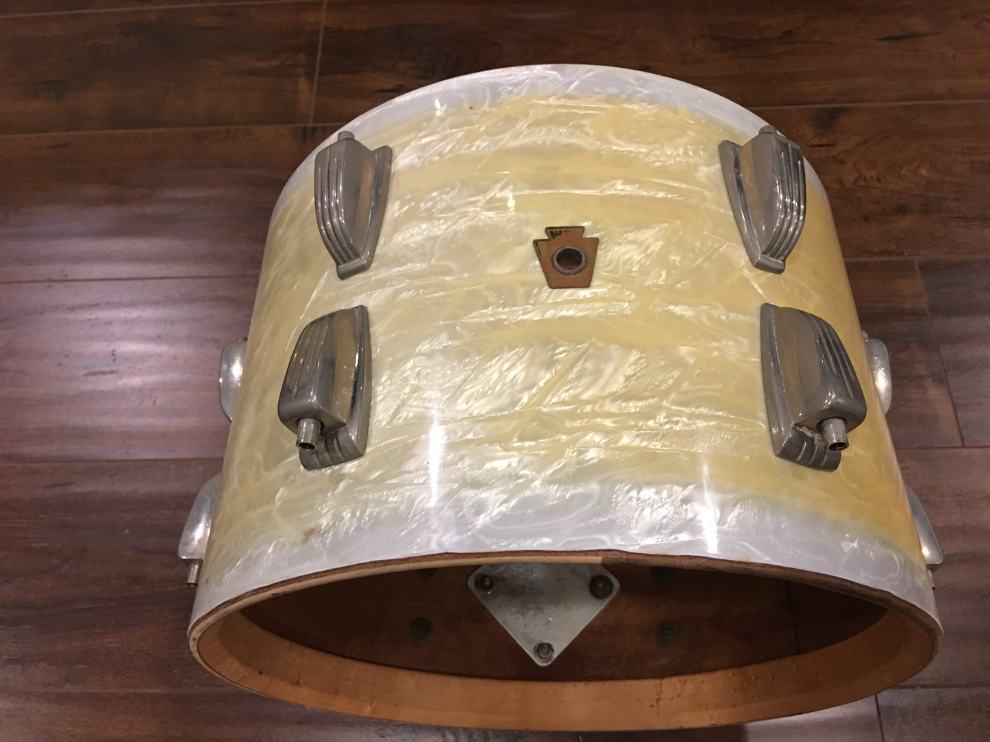 Vintage 1955-59 WFL Ludwig 9x13 Tom Drum White Marine Pearl