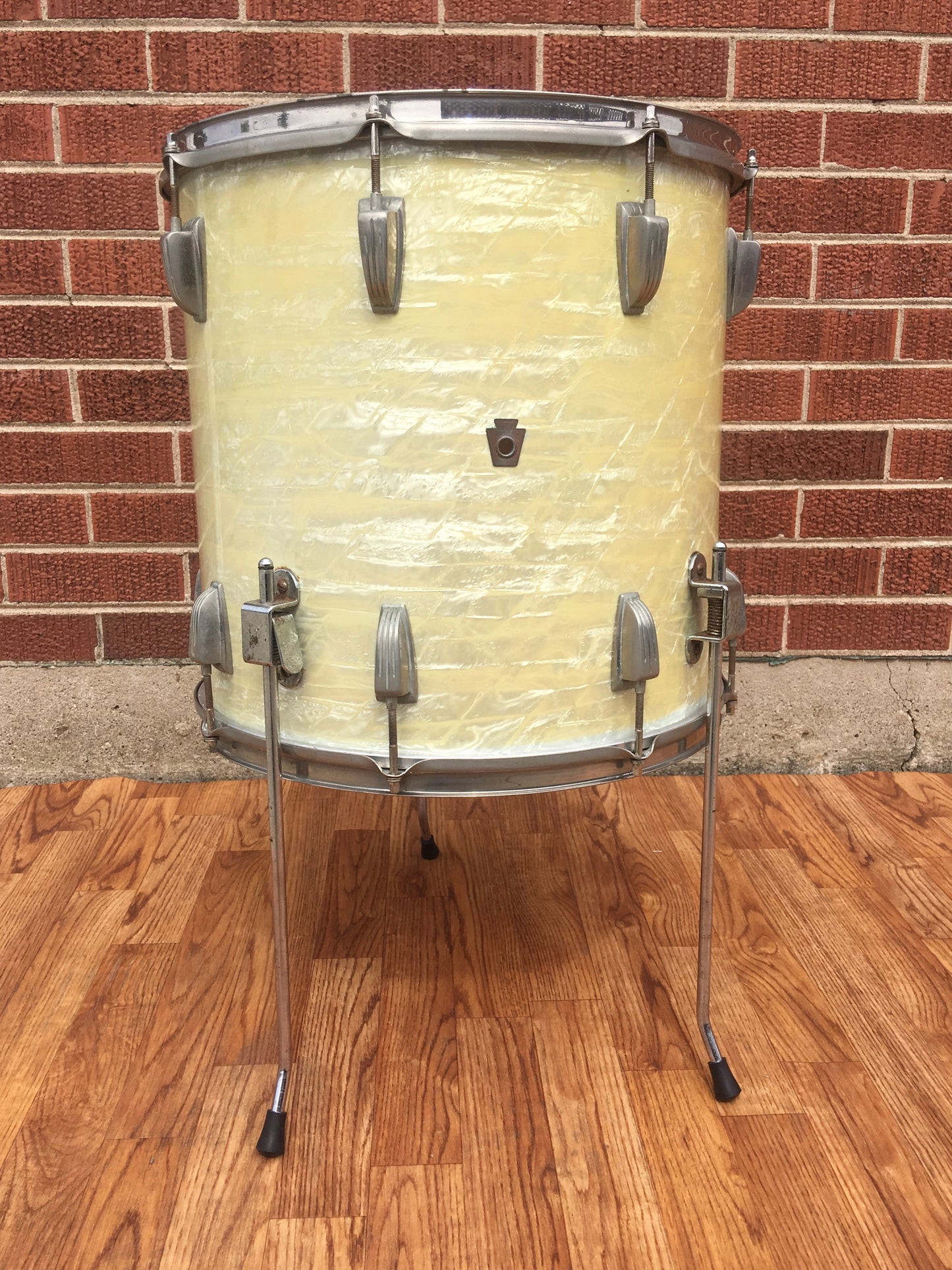 1955-59 WFL Ludwig 16x16 Floor Tom White Marine Pearl