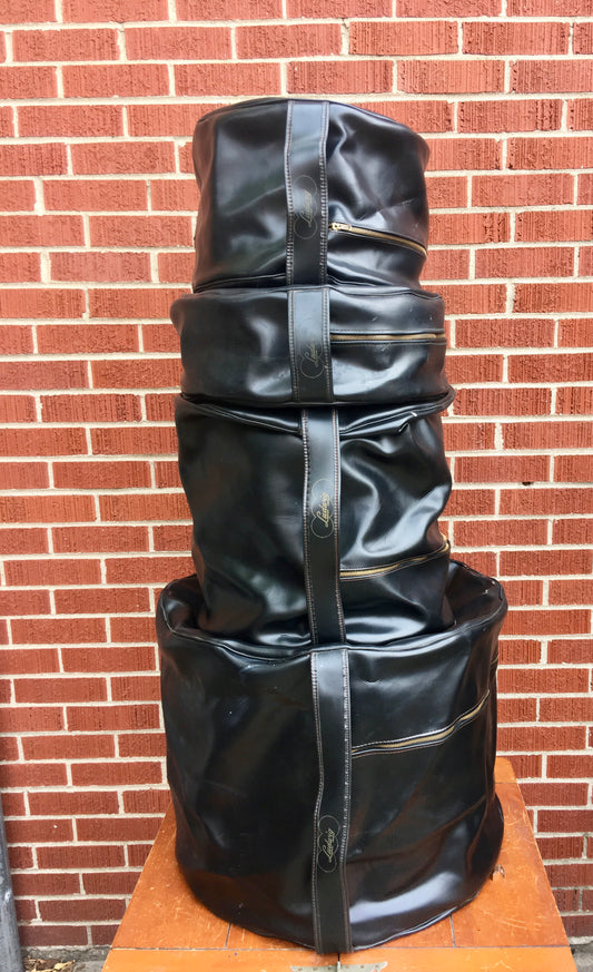 1960s Ludwig Naugahyde Drum Set Bags Down Beat Sizes 4pc. 20/12/14/5x14