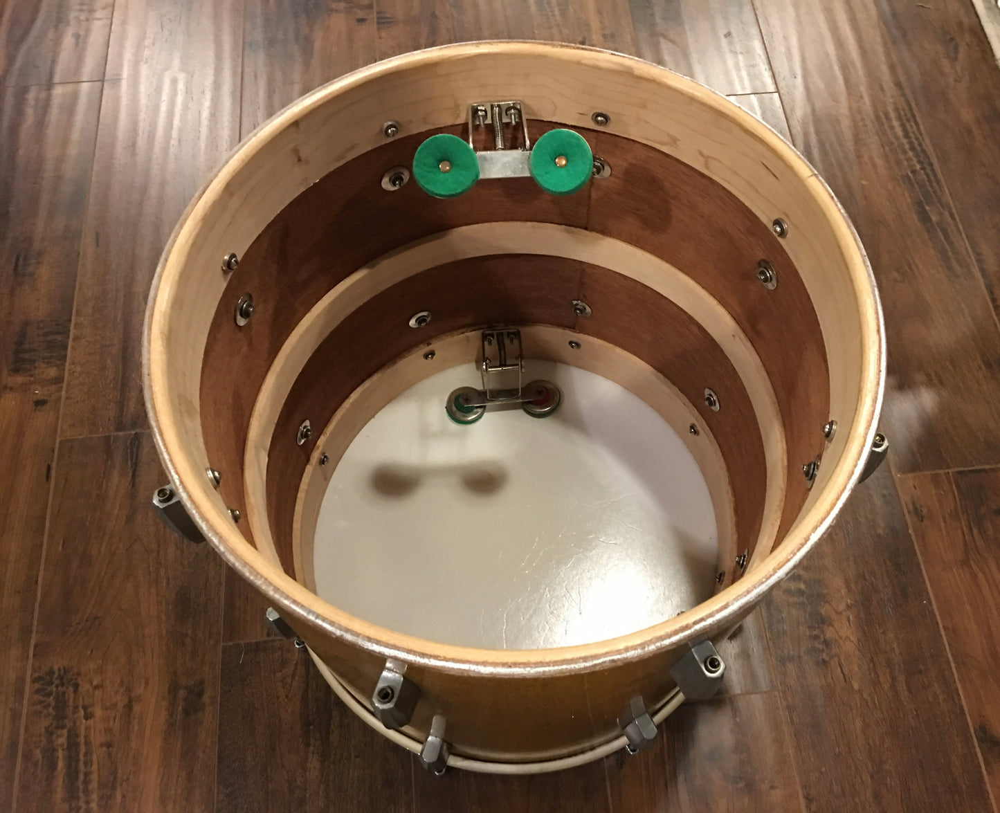 1936-42 Slingerland Radio King 16x16 Gold Sparkle Floor Tom