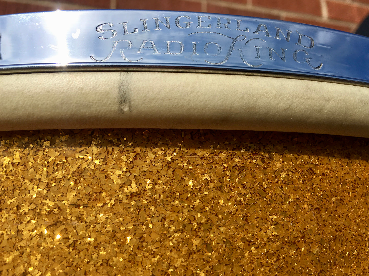 1936-42 Slingerland Radio King 16x16 Gold Sparkle Floor Tom