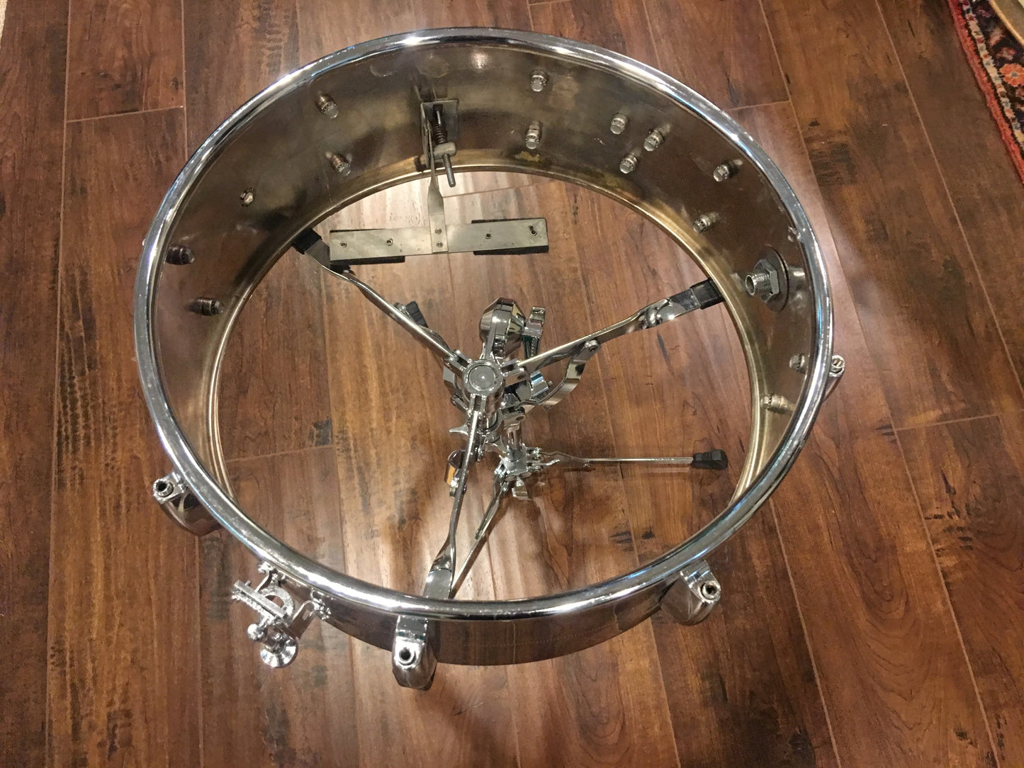 1969 Gretsch 5x14 Brass 4160 Round Badge Snare Drum 5X14