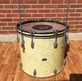 1956-59 Slingerland Radio King 18x20 Combo-Be Bop Bass / Floor Tom White Marine