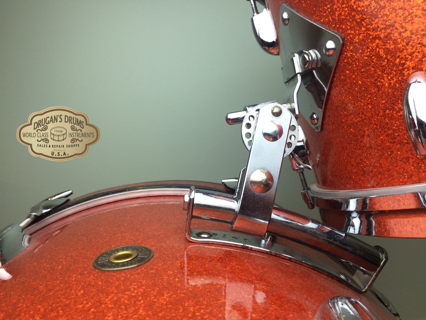 Gretsch Round Badge Tangerine Sparkle Name Band Set 22"/13"/6"