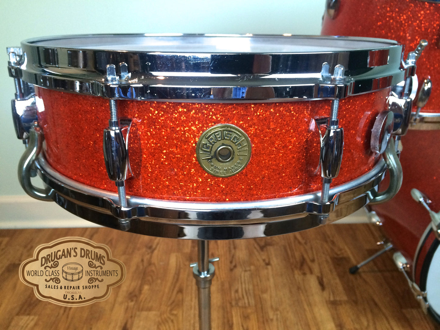 Gretsch Tangerine Sparkle Round Badge Bop Set w/ Progressive Jazz Snare - Unbelievable!