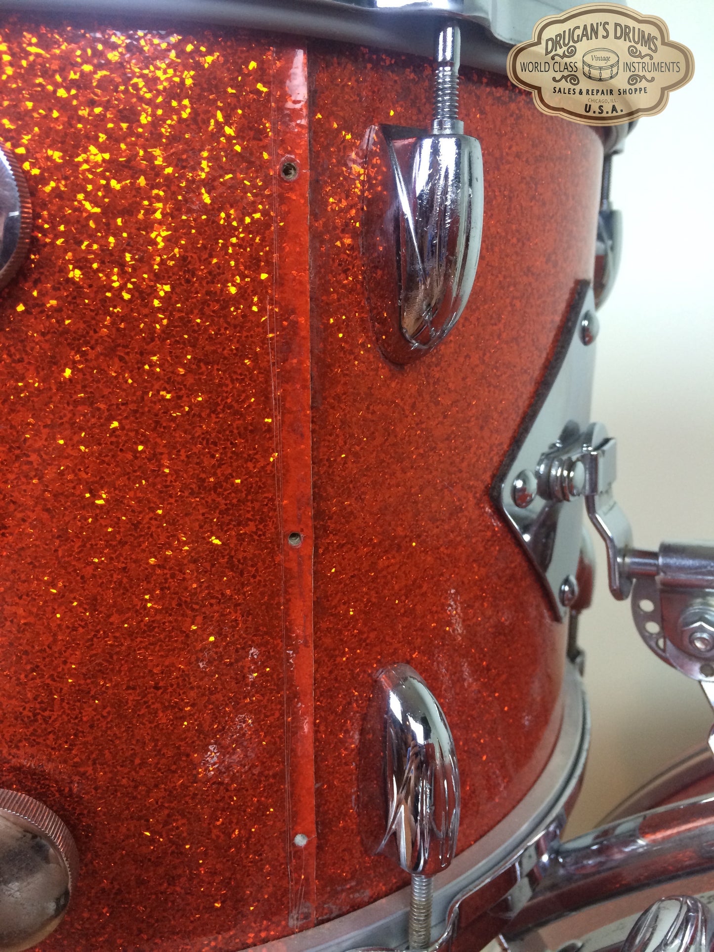 Gretsch Round Badge Tangerine Sparkle Name Band Set 22"/13"/6"