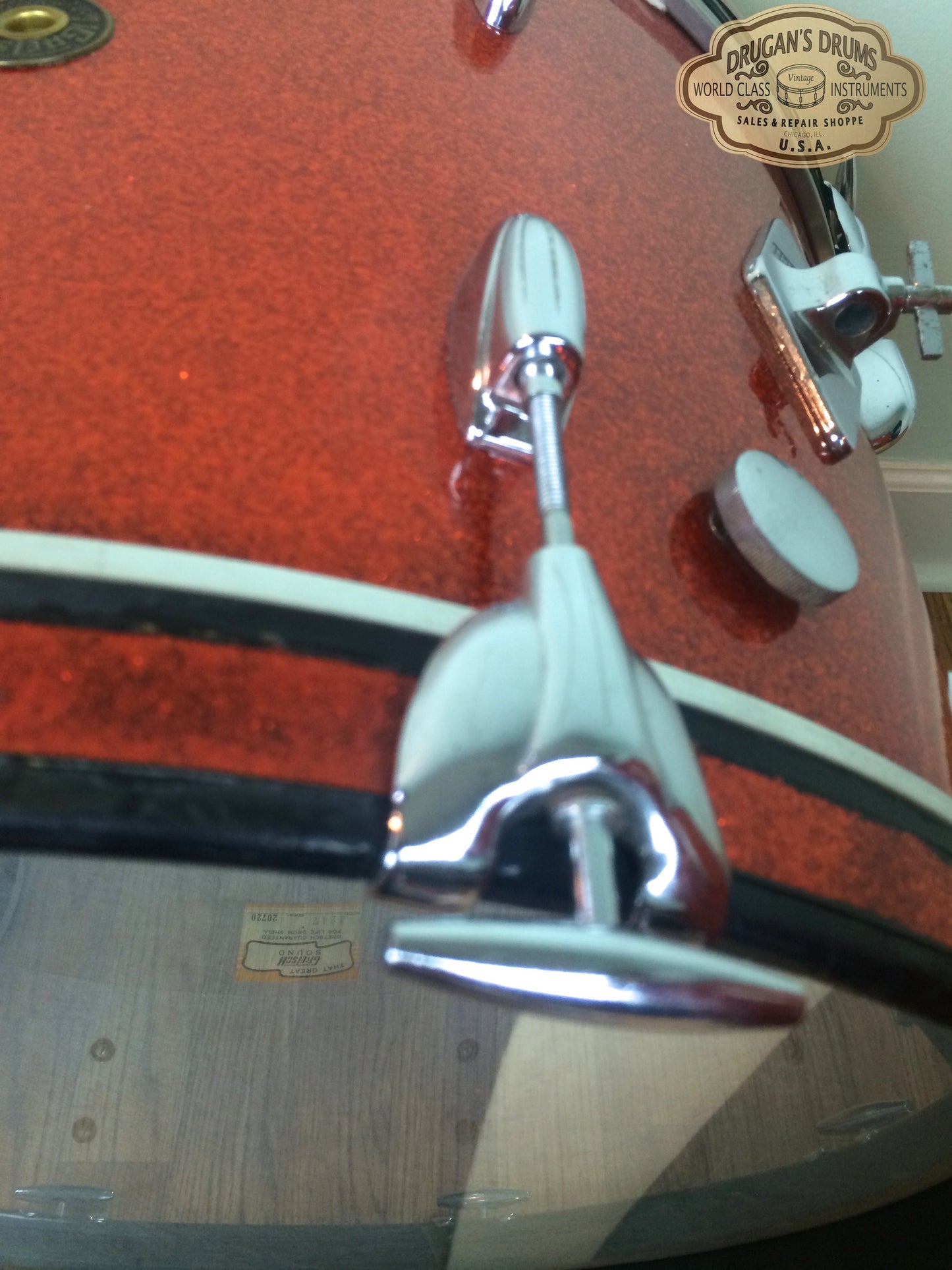 Gretsch Round Badge Tangerine Sparkle Name Band Set 22"/13"/6"